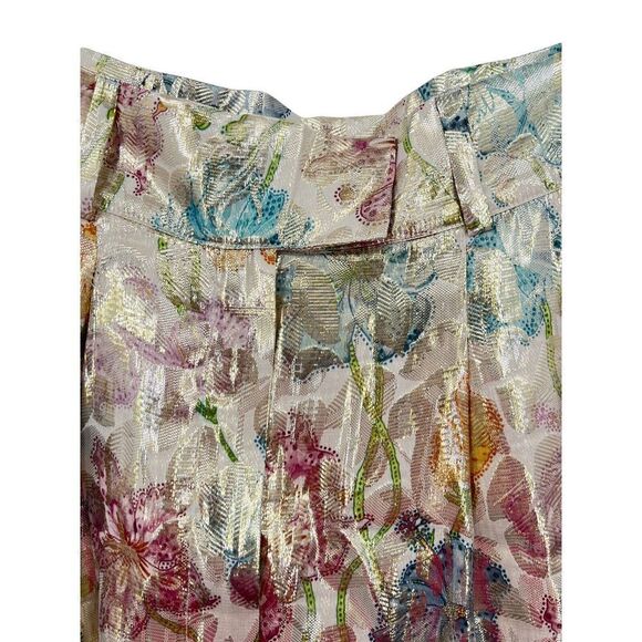 Hayley Menzies Shimmering Bonita Silk Jacquard Tailored Trousers Size Small - Picture 7 of 15